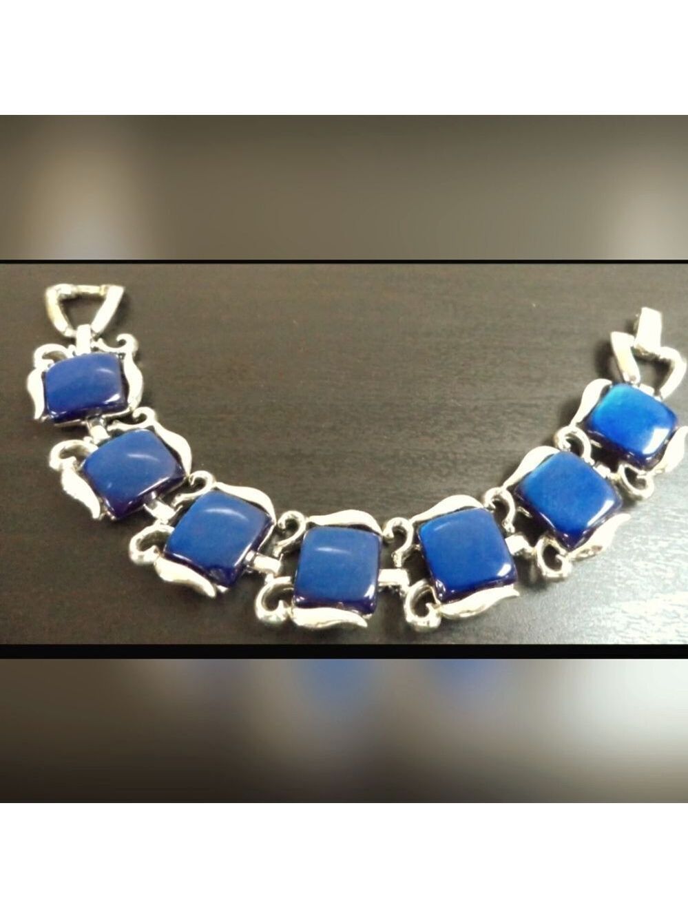 VINTAGE LINSER OR CORO BLUE THERMOSET 7" BRACELET